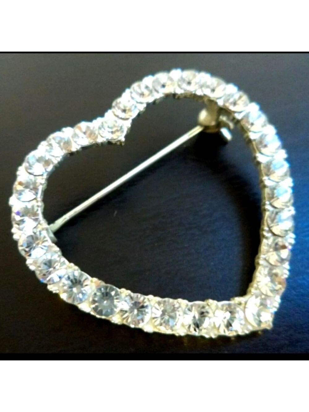 Elegant Silver Heart Brooch